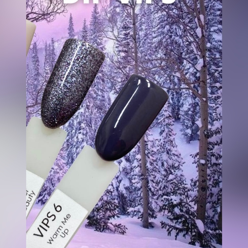 Sparkle & Co VIPS 6 Warm Me Up Dark Grey Gray Black Nail Dip Powder Color New